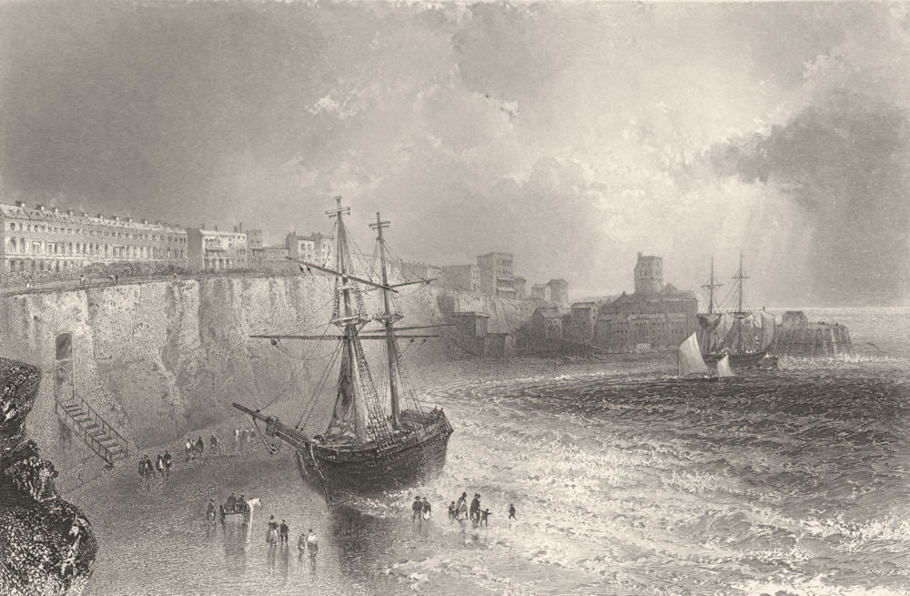 KENT. Broadstairs. (Bartlett/Finden) 1842 old antique vintage print picture